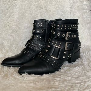 Black Studded Boots - HARDLY EVER WORN